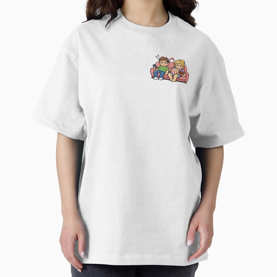 Funny Lazy Couple Valentine – Real Relationship Cartoon Design by MirAgency T-Shirts, Hoodie, Sweatshirt (Image 2)
