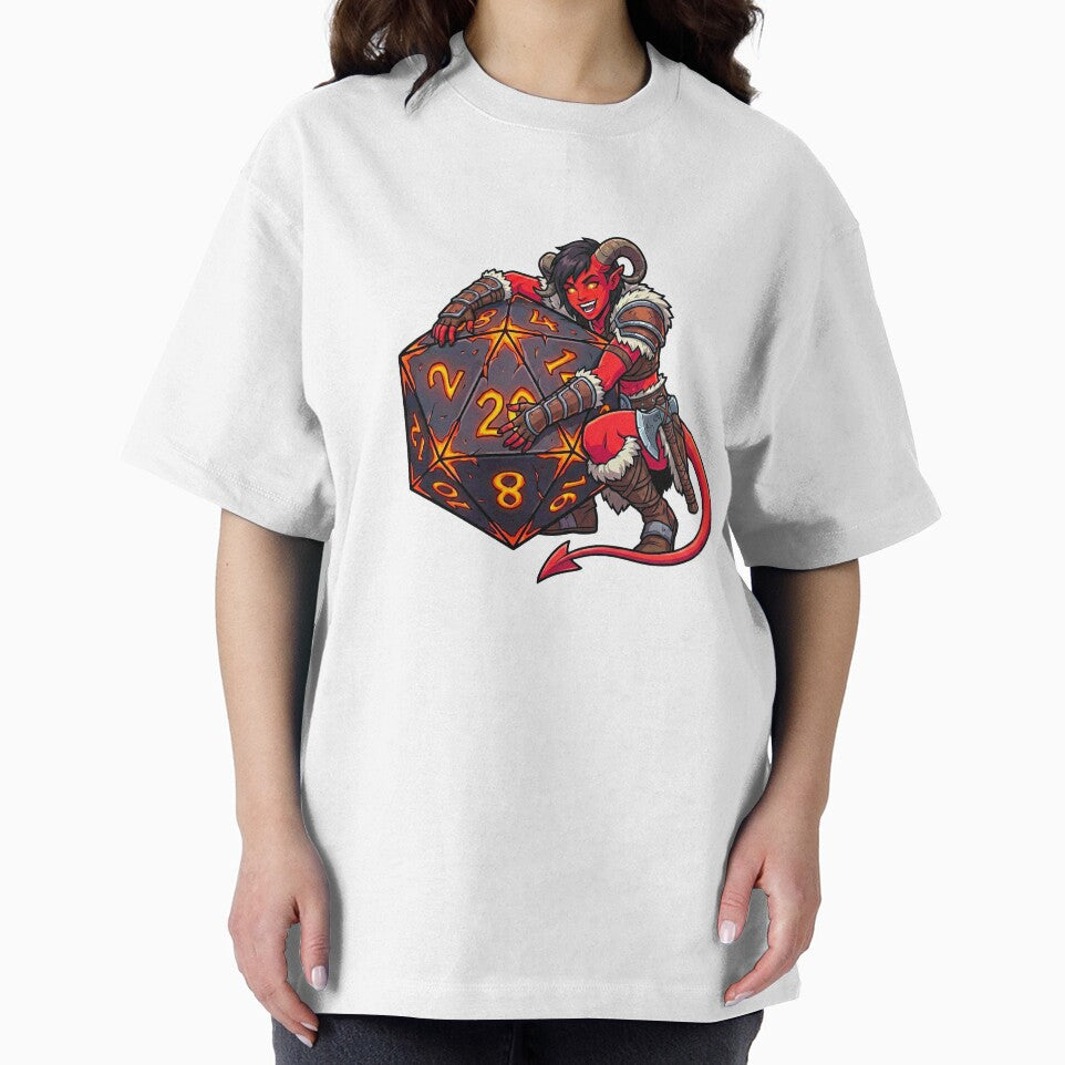 Rage & Roll: Tiefling Barbarian Dice Goblin by SkinnyFlatWhite T-Shirts, Hoodie, Sweatshirt | BlankRebels.com (Image 2)