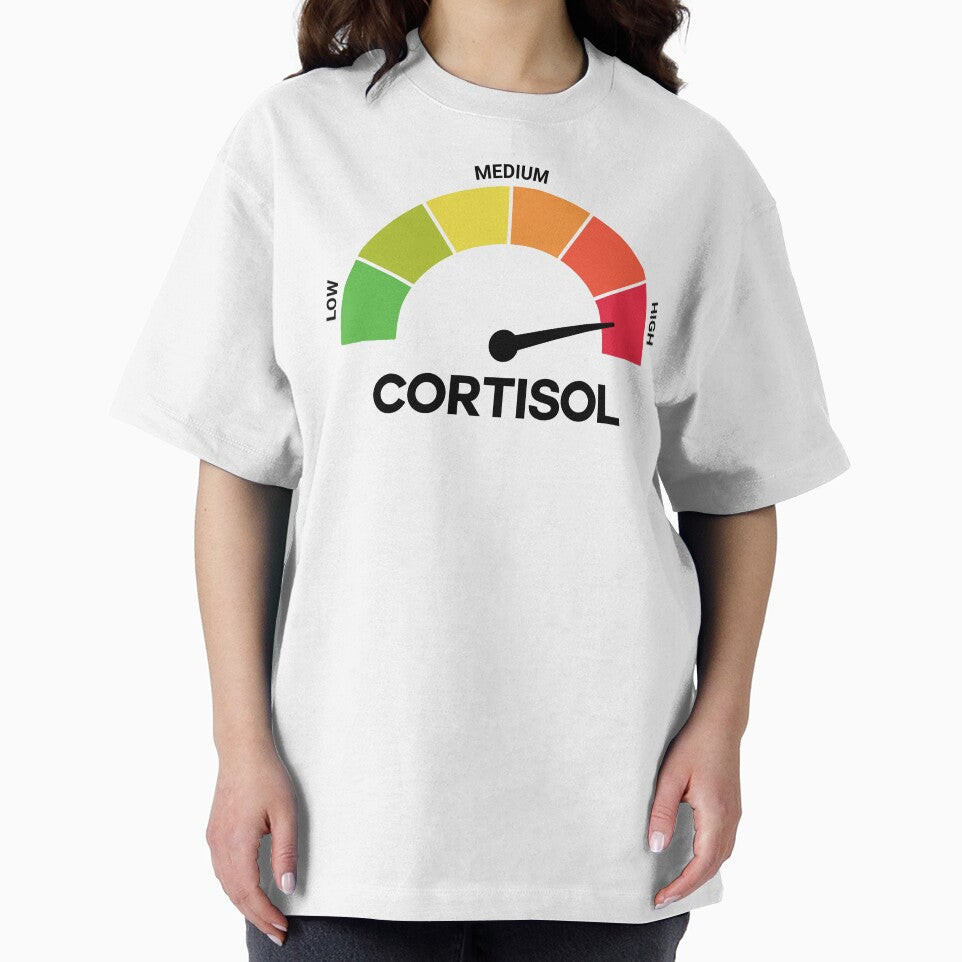 Funny Cortisol High Level Stress Meter Meme – Anxiety & Burnout Humor Design by artworkathome T-Shirts, Hoodie,... (Image 2)