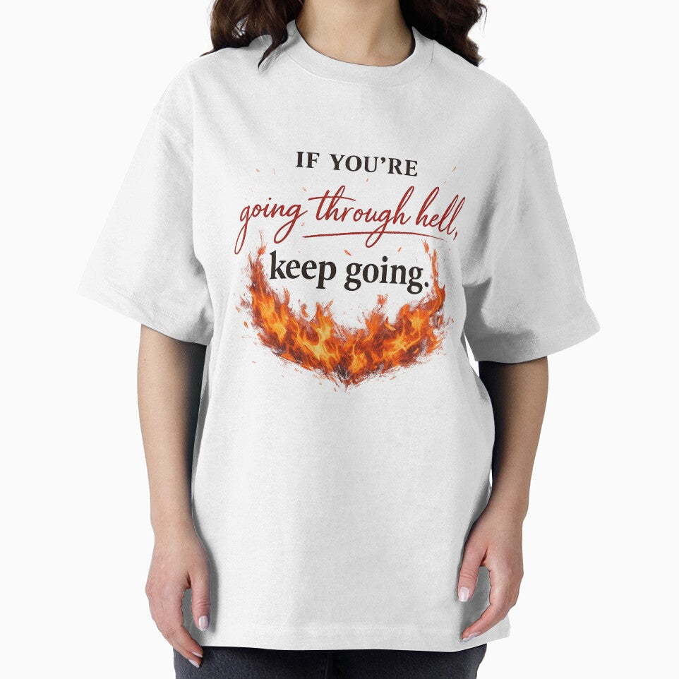 If You’re Going Through Hell, Keep Going – Motivational Quote Typography Design by BlossomedGlow