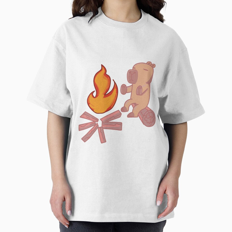 Couple Camping Fire Capybara T-Shirts, Hoodie, Sweatshirt