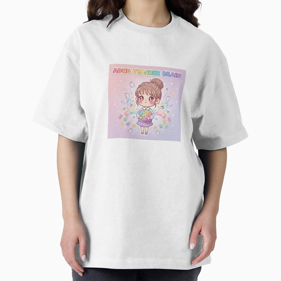 Kawaii ADHD Teacher Sticker - Rainbow Brain Chaos by OrikuStudio
