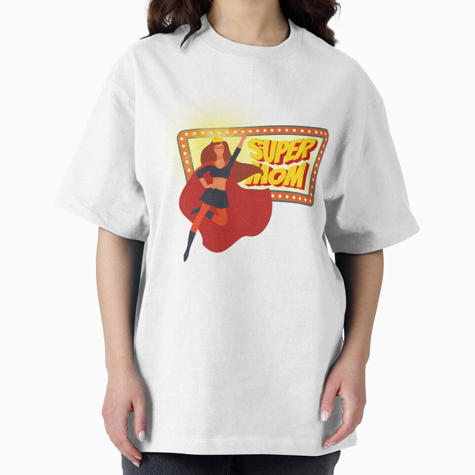 Super Mom Retro Illustration – Funny Mother’s Day Gift, Hero Mom Design by WhimsyBunnyGarden
