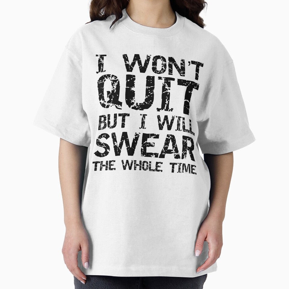 Funny Exercise Joke I Won't Quit but I Will Swear the Whole Time Funny Workout Quote by TNDesignStudio... (Image 2)