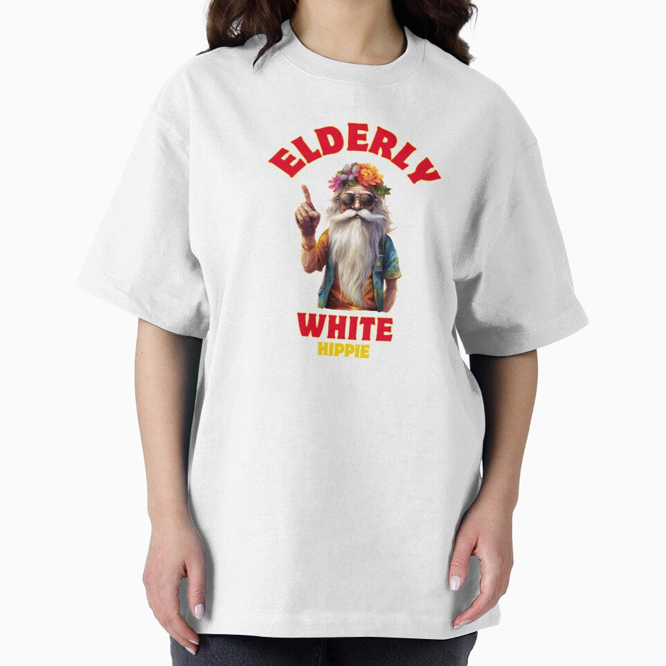 Elderly White Hippie Funny Retro Groovy Vintage Design GIfts by Maniutek T-Shirts, Hoodie, Sweatshirt (Image 2)