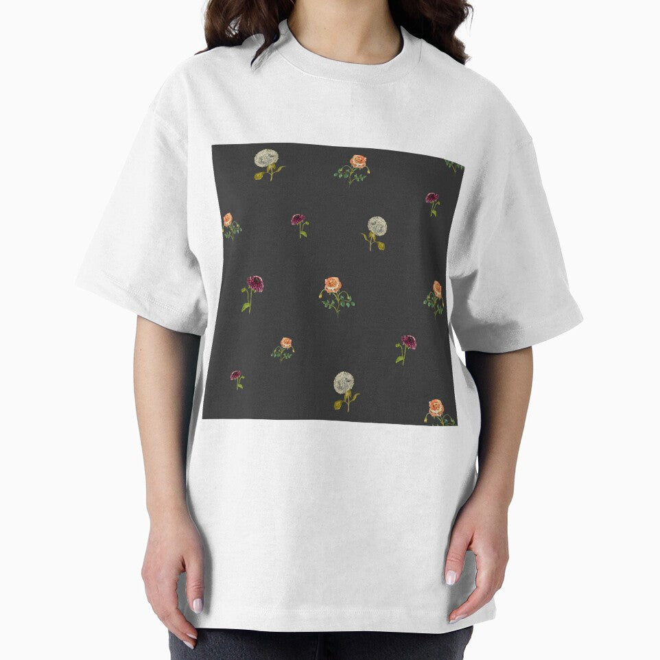 Dahlia hydrangea rose pattern cute a watercolor grey by Yana Mustafina | Boho Soulful Designs T-Shirts, Hoodie,... (Image 2)