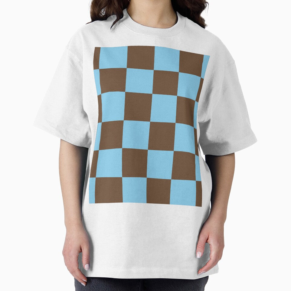 Baby Blue and Almond Brown Checkered Pattern (ix 2021) by cadinera T-Shirts, Hoodie, Sweatshirt | BlankRebels.com (Image 2)