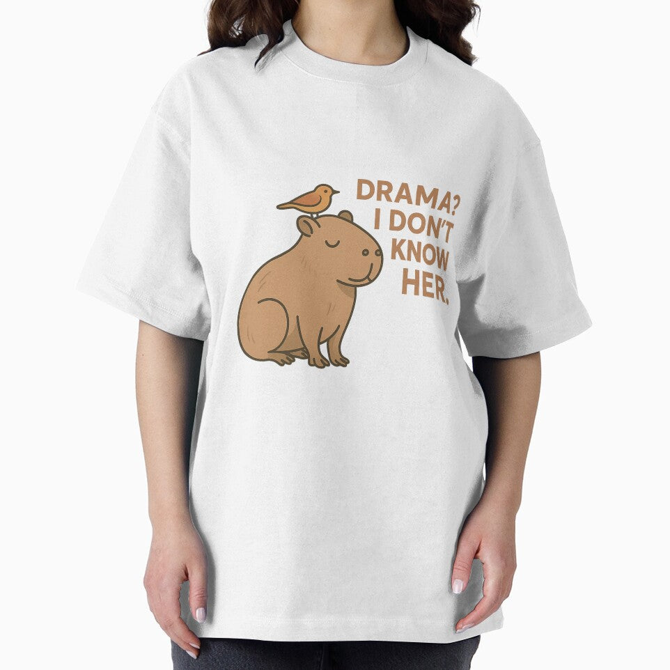 drama i dont know her No Drama Capybara – Chill Funny Animal Sticker by El-kournafi T-Shirts, Hoodie, Sweatshirt (Image 2)