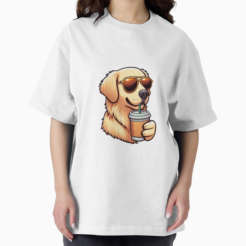 Unique Funny Golden Retriever Drink Coffee Dog Lover Gift Coffee Lover Gift by SlocifieShop T-Shirts, Hoodie,... (Image 2)