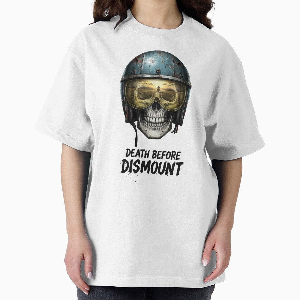 Death Before Dismount – Skull Motorcycle Rider Design by TwoWheels-shop T-Shirts, Hoodie, Sweatshirt (Image 2)