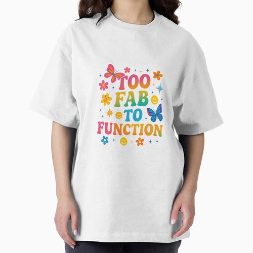 "Too Fab to Function Y2K Aesthetic Shirt – Retro Maximalist Butterfly Smiley Face Flower Design" by Cgriffin18... (Image 2)