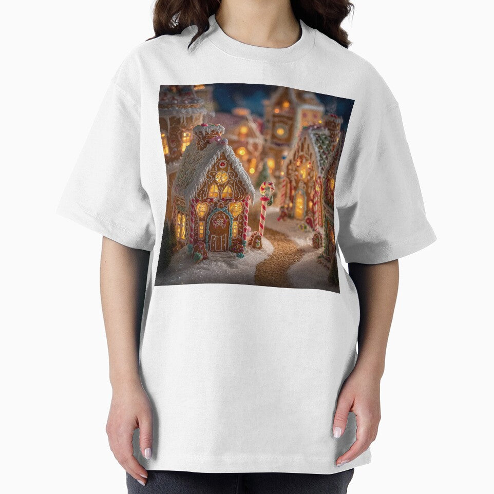 Enchanted holiday gingerbread village at night by dcrc