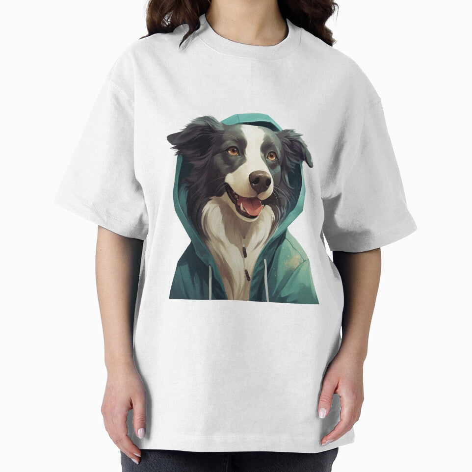 Cute Border Collie In Hoodie by NicolasGlowArt T-Shirts, Sweatshirt | BlankRebels.com (Image 2)