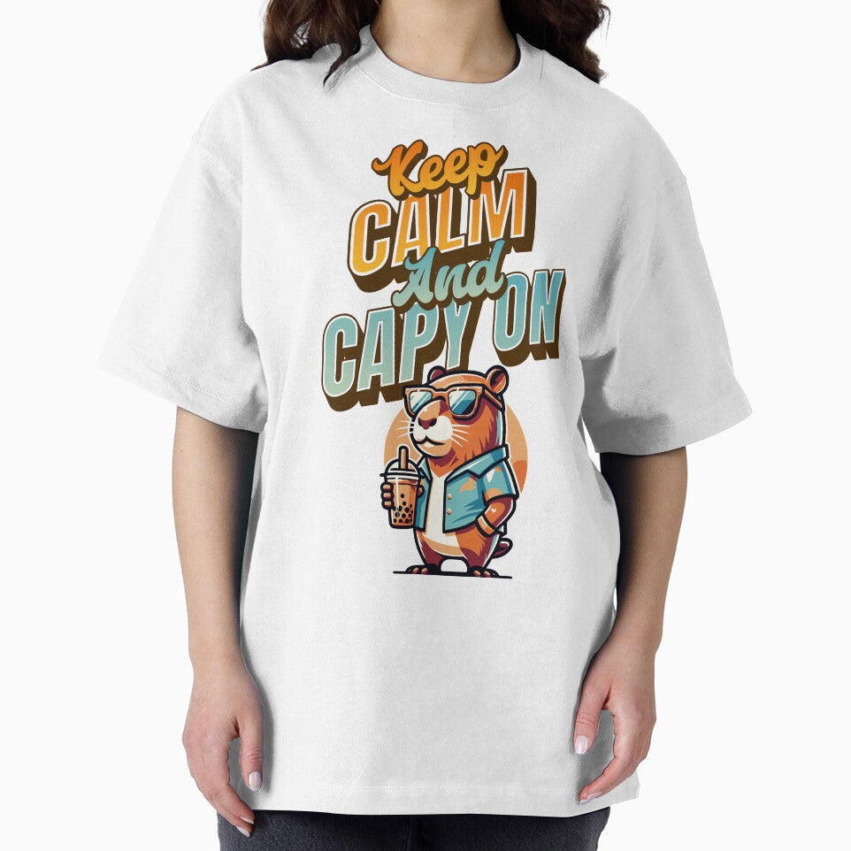 Keep Calm Capy Cool Capybara Bubble Tea Lover T-Shirts, Hoodie, Sweatshirt