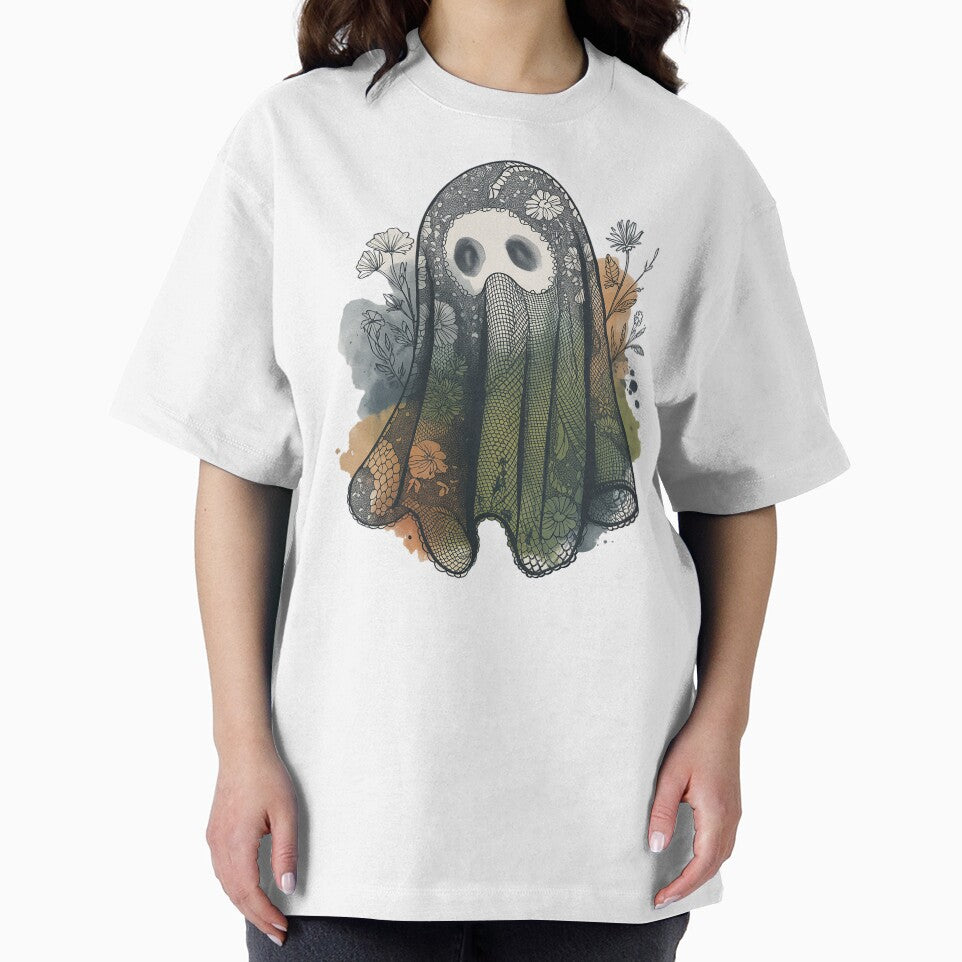 Ethereal Lace Ghost Shirt Dreamy Watercolor Spirit Among Flowers Whimsical Boho Ghost Clothing Cozy Gothic... (Image 2)