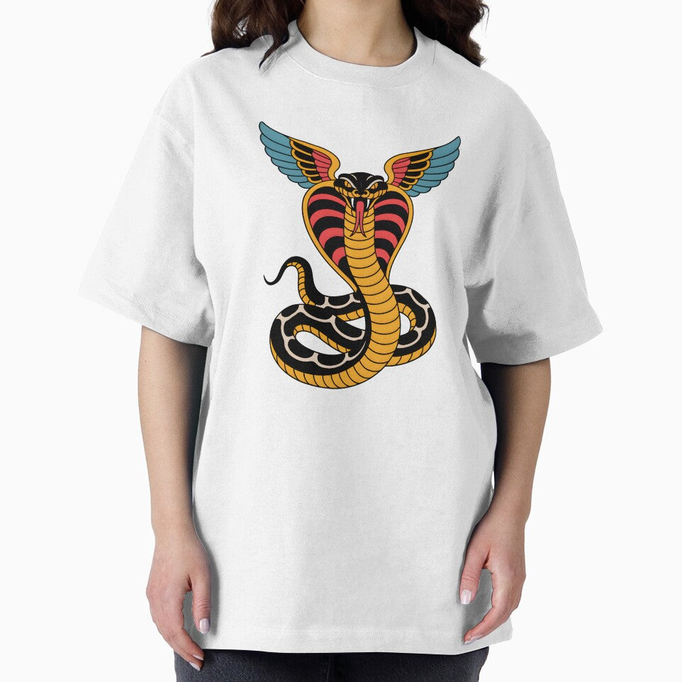 Winged Cobra Snake – Vintage American Traditional Tattoo Flash by Snifferius T-Shirts, Hoodie, Sweatshirt (Image 2)