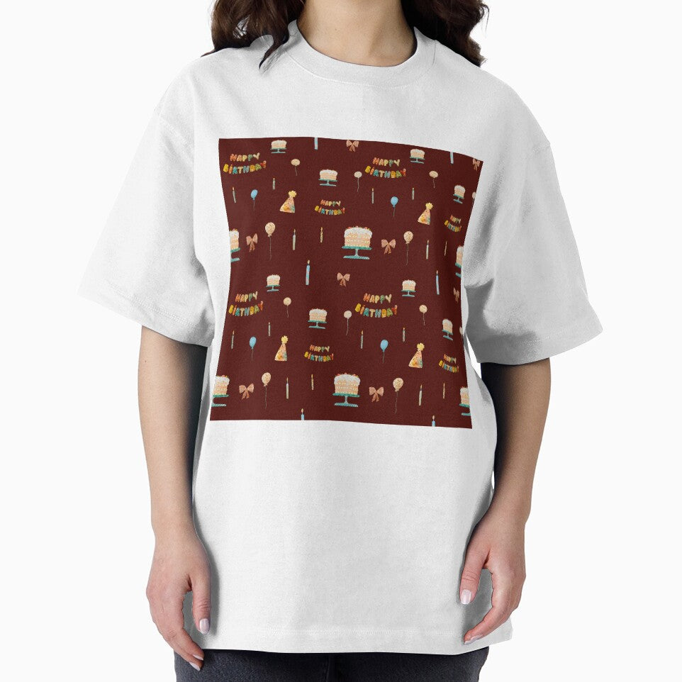 Party hat candle birthday bow pattern watercolor red by Yana Mustafina | Boho Soulful Designs T-Shirts, Hoodie,... (Image 2)