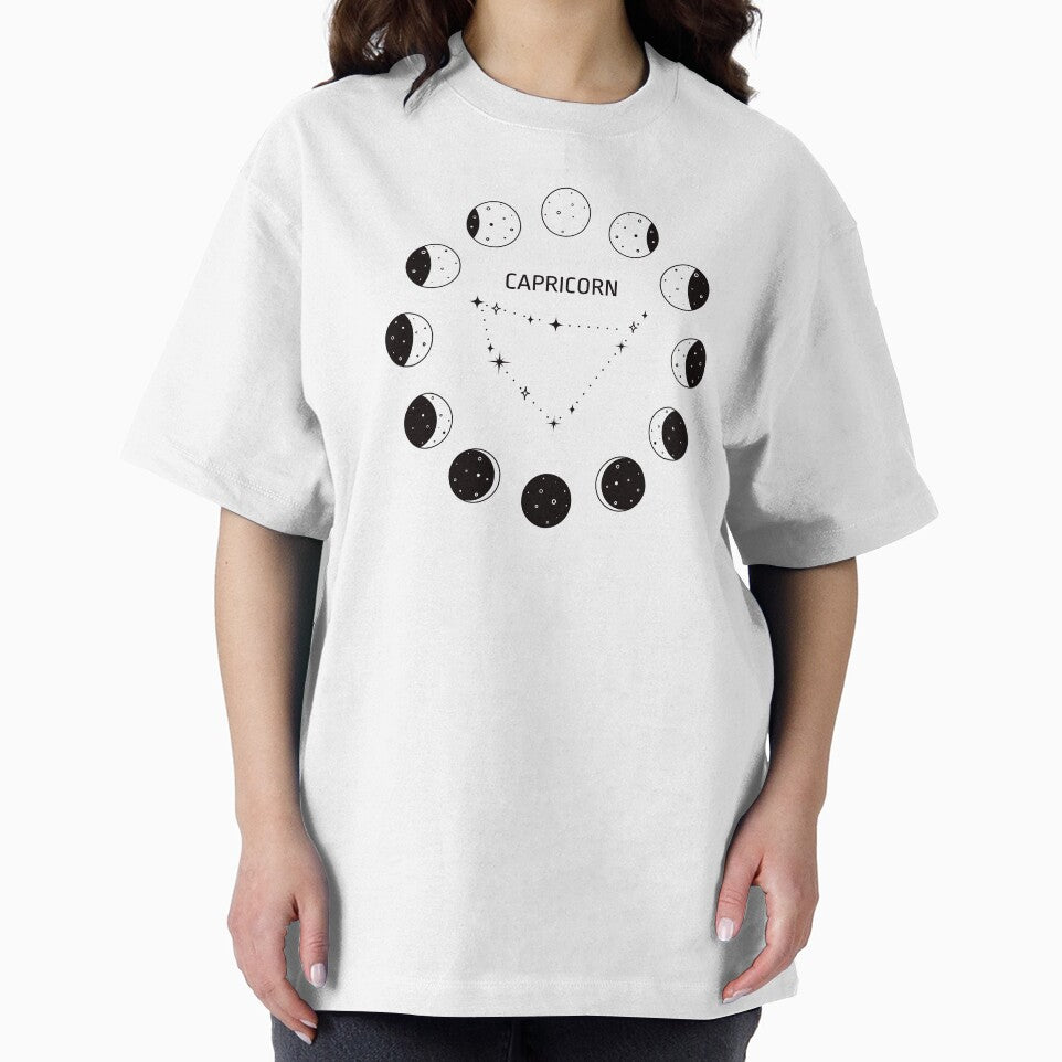 Moon phases and zodiac constellation Capricorn by MonochromeEcho T-Shirts, Hoodie, Sweatshirt | BlankRebels.com (Image 2)