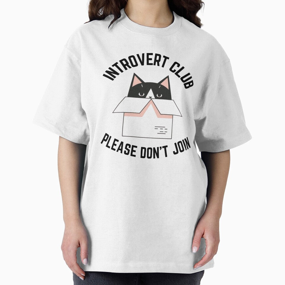 Sarcastic Introvert Club Please Dont Join Funny Cat Sticker by The Prompted Soul T-Shirts, Hoodie, Sweatshirt (Image 2)