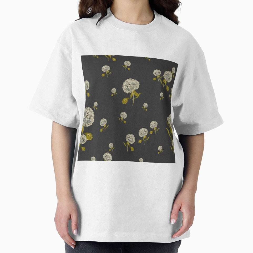 Hydrangea flower cute ornate pattern a watercolor grey by Yana Mustafina | Boho Soulful Designs