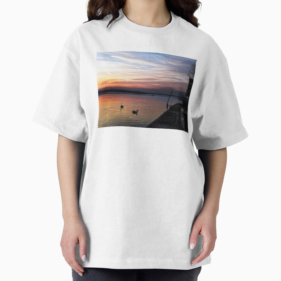 Sunset landscape, lake photography by marghe41 T-Shirts, Hoodie, Sweatshirt | BlankRebels.com (Image 2)