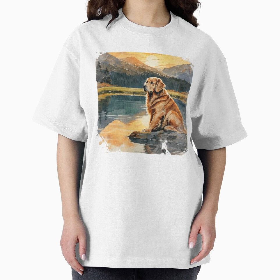Golden Retriever Watercolor Mountain Forest View by TheAnimalZ00 T-Shirts, Hoodie, Sweatshirt | BlankRebels.com (Image 2)