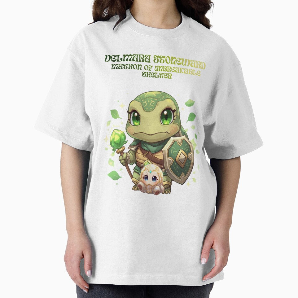 Velmara Stoneward – Matron of Unbreakable Shelter | Druid Turtle Guardian of Monzora by Monzora T-Shirts,... (Image 2)