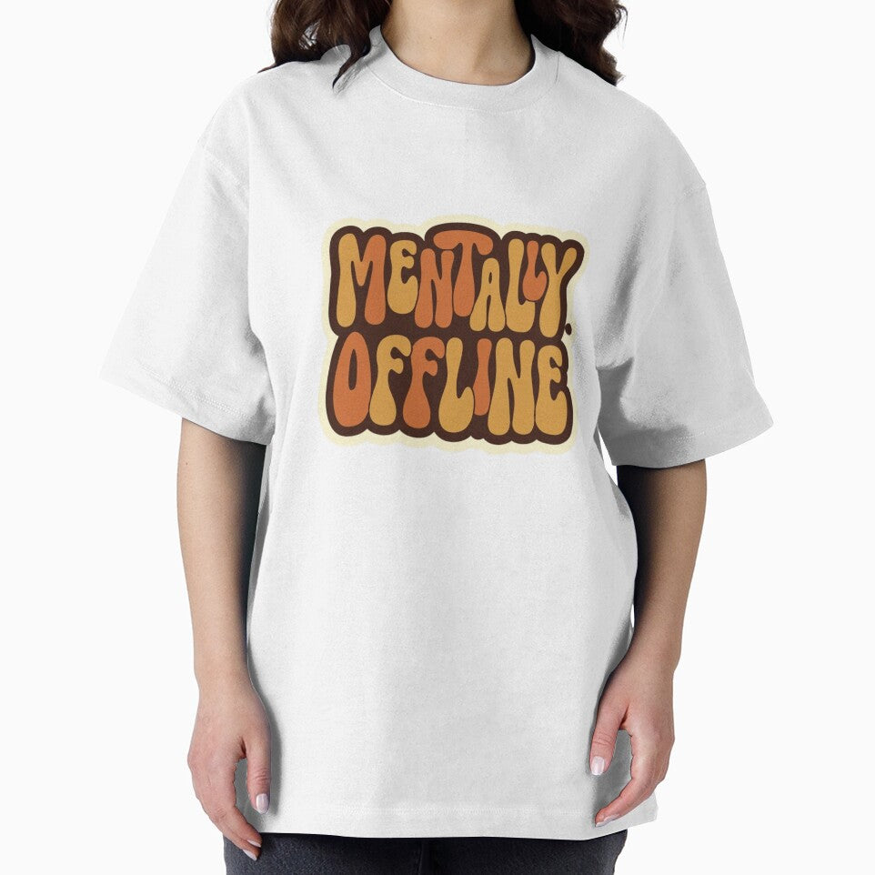 Mentally Offline Funny Introvert Sticker Retro Humor by ArmoniaJustin T-Shirts, Hoodie, Sweatshirt (Image 2)