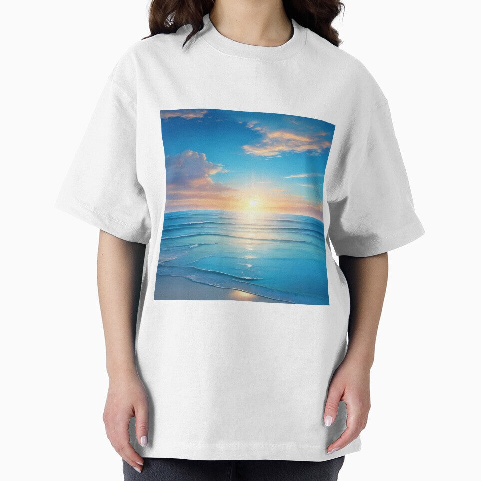 Clean and Blue Sky A Sunrise Over A Tranquil Ocean by TatStudio55 T-Shirts, Hoodie, Sweatshirt | BlankRebels.com (Image 2)