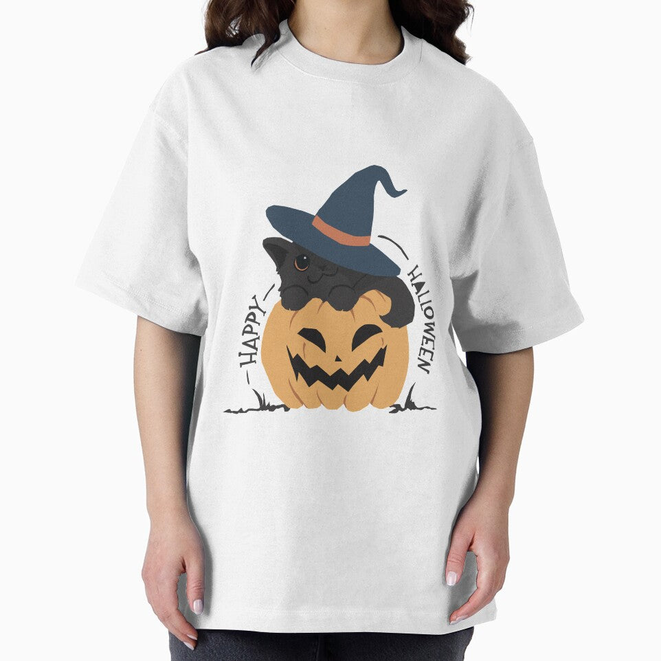 Cute Halloween Cat on Pumpkin by MickTilio T-Shirts, Hoodie, Sweatshirt | BlankRebels.com (Image 2)