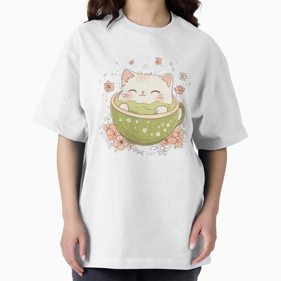 Kawaii Cat in Matcha by NicolasGlowArt T-Shirts, Hoodie, Sweatshirt | BlankRebels.com (Image 2)
