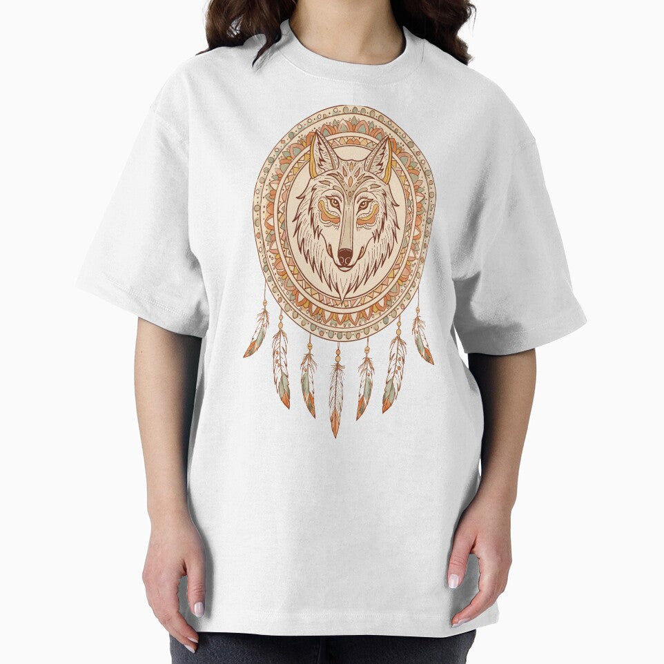Boho Wolf Dreamcatcher Mandala by VeloraLaz