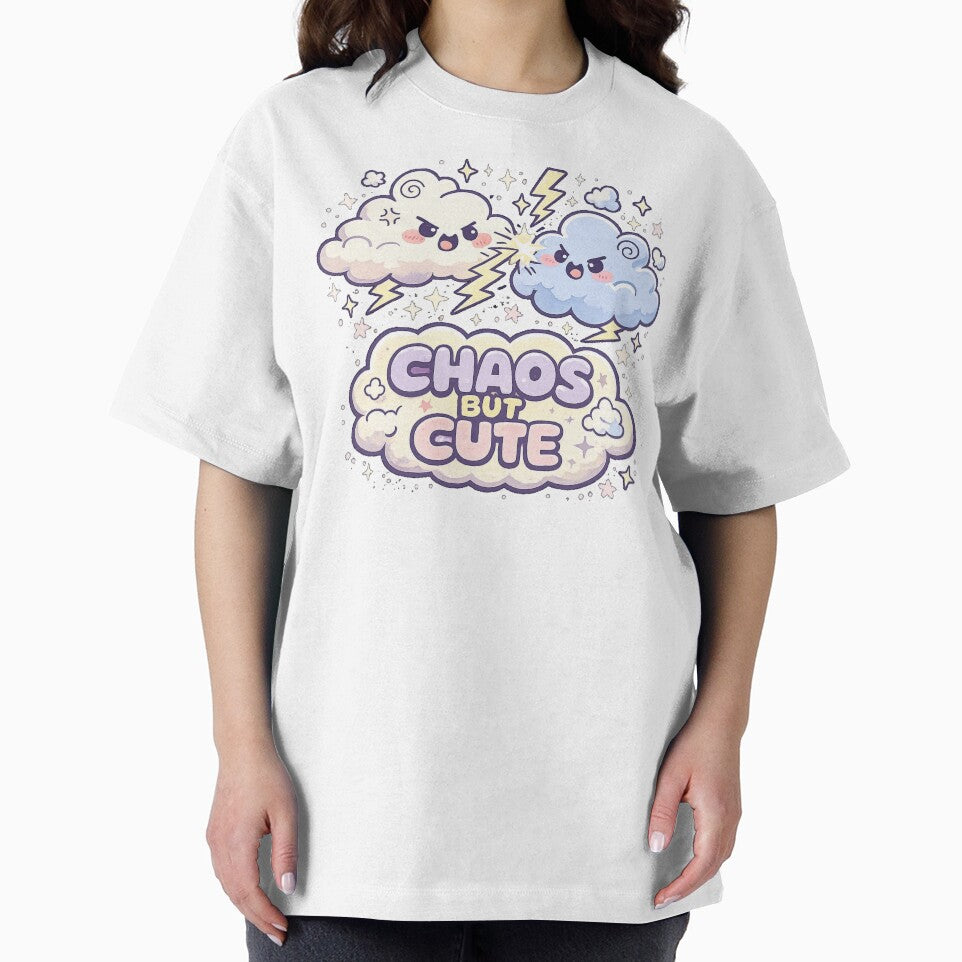 Chaos But Cute T-Shirt – Kawaii Cloud Lightning Aesthetic Tee by KDesignCrafts Hoodie, Sweatshirt | BlankRebels.com (Image 2)