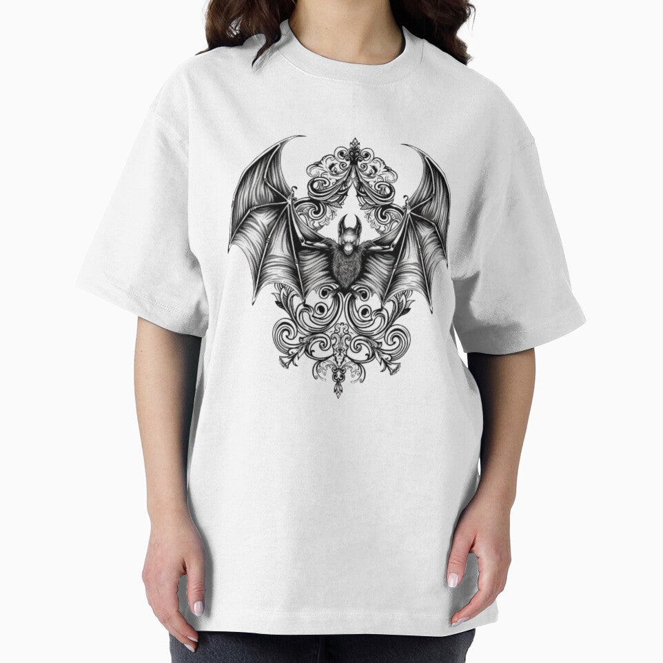Gothic Bat with Ornamental Frame by AlexLineArt T-Shirts, Hoodie, Sweatshirt | BlankRebels.com (Image 2)