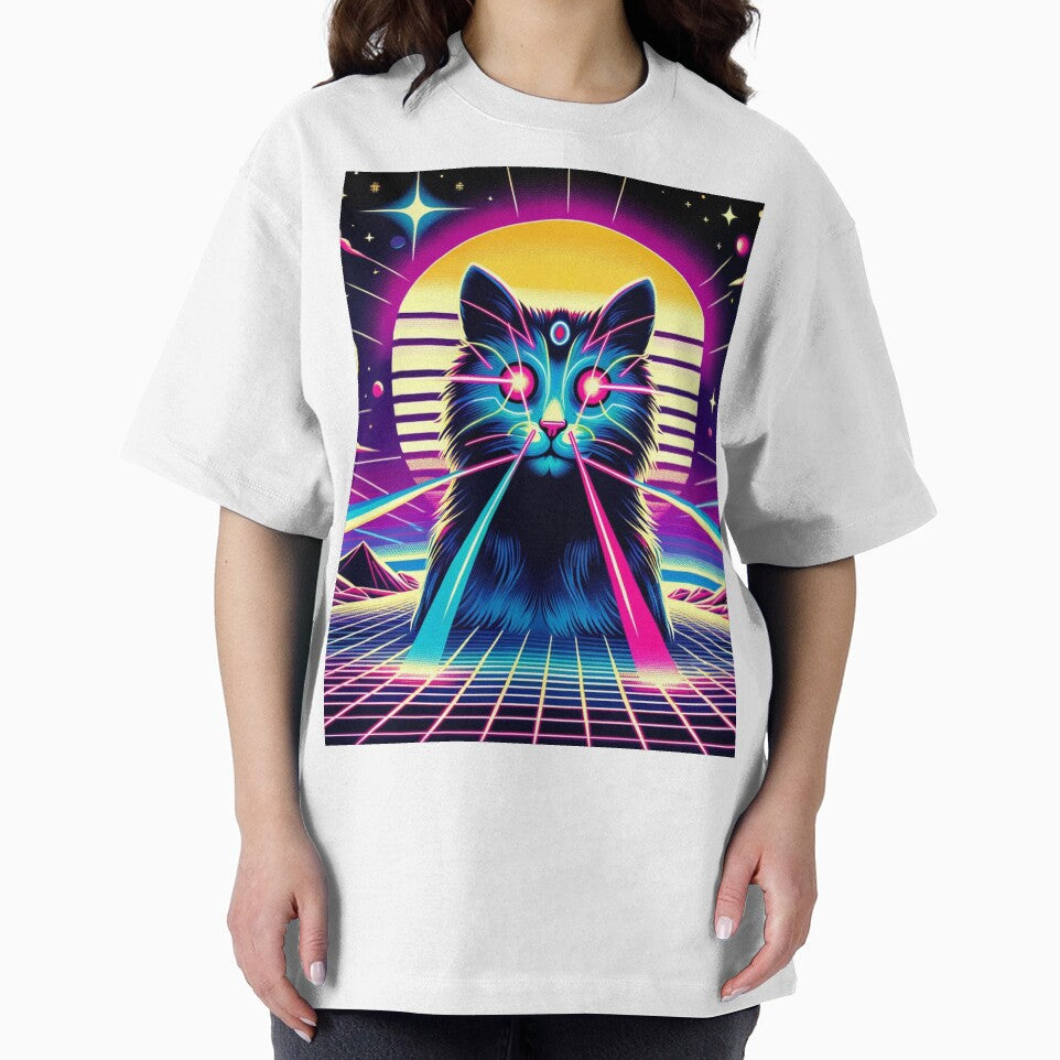 Synthwave Laser Space Cat by Zestpond T-Shirts, Hoodie, Sweatshirt | BlankRebels.com (Image 2)