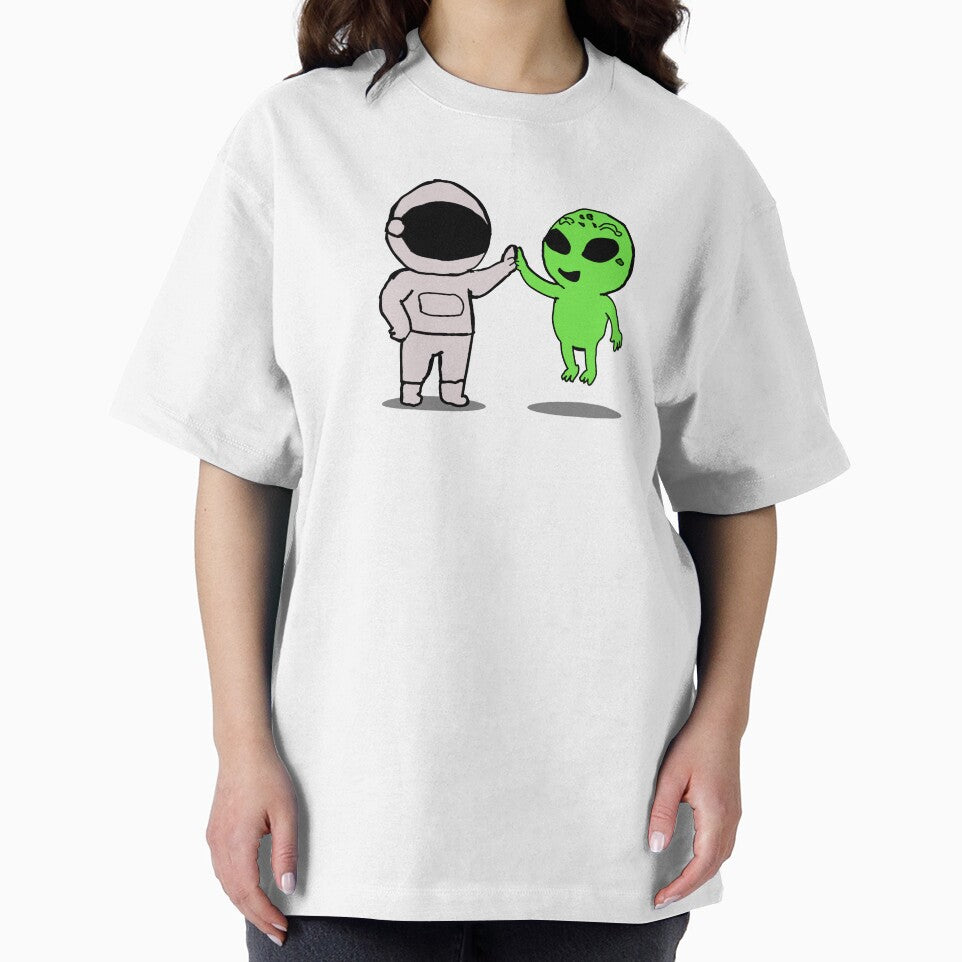 Astronaut and Alien High Five by Theo86 T-Shirts, Hoodie, Sweatshirt | BlankRebels.com (Image 2)