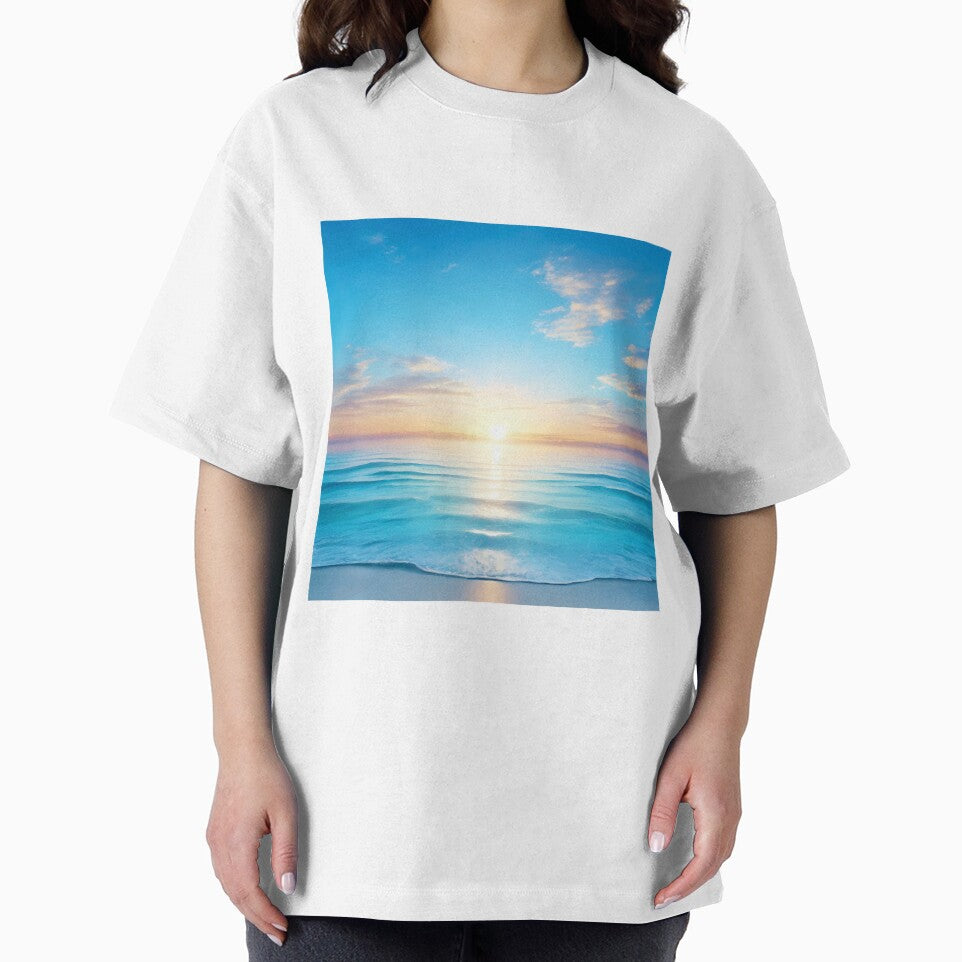 Clean and Blue Sky A Sunrise Over A Tranquil Ocean - 2 by TatStudio55 T-Shirts, Hoodie, Sweatshirt (Image 2)