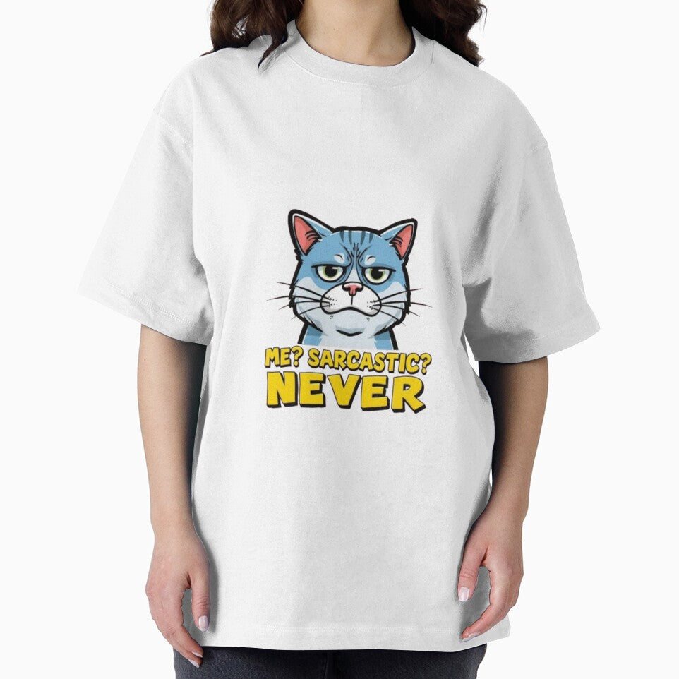 Sarcastic Cat Meme – Me? Never T-Shirts, Hoodie, Sweatshirt