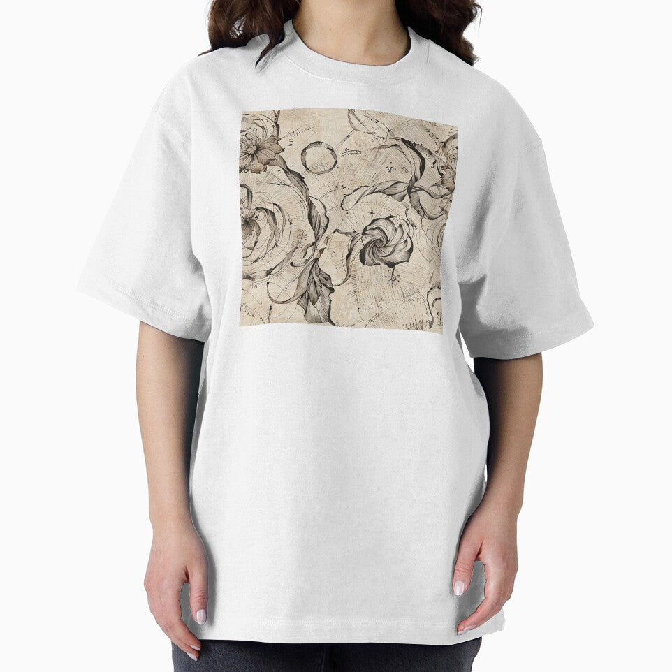 Vintage Botanical Artwork With Floral Patterns and Spiral Vortex by CoolPixels T-Shirts, Hoodie, Sweatshirt (Image 2)
