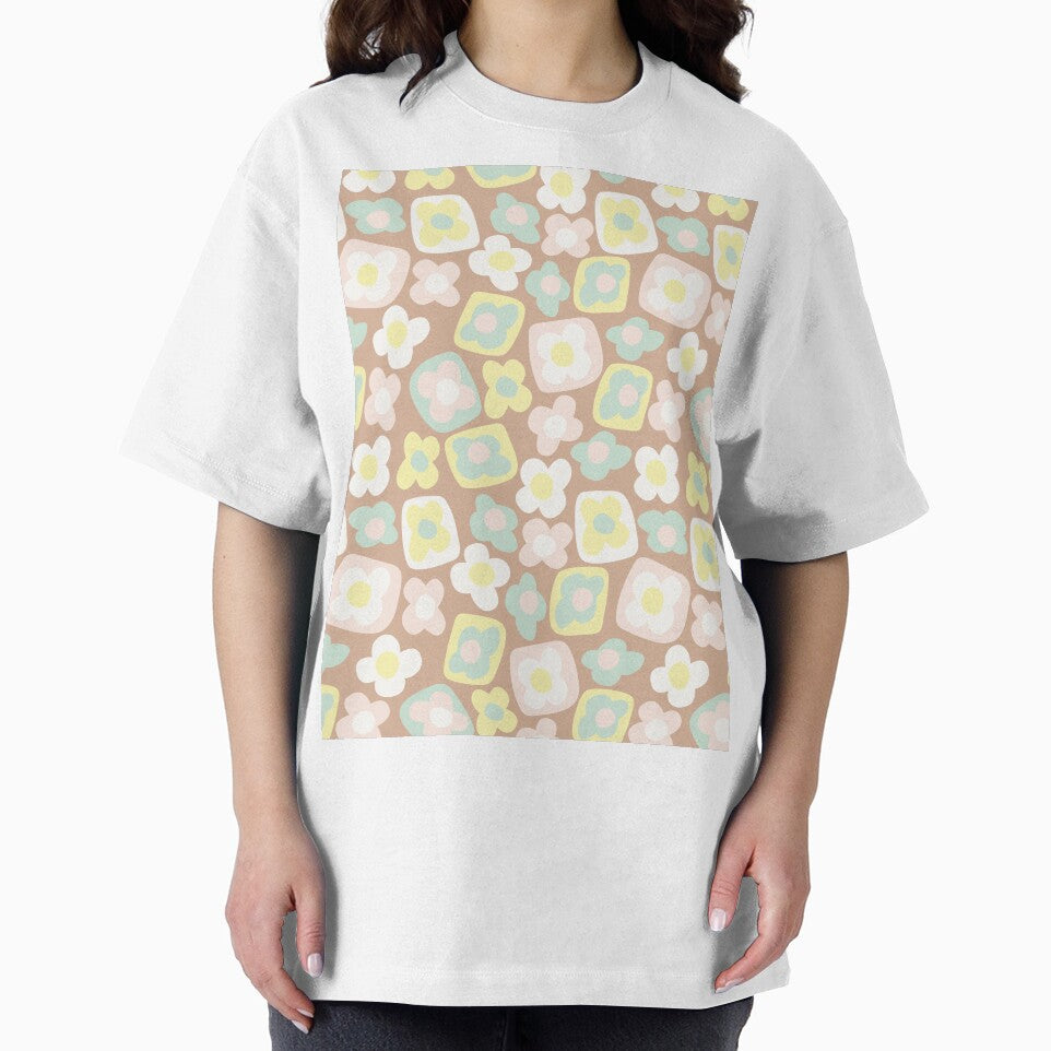 BOHO BOXY MODERN FLOWER PATTERN BROWN PASTELS by blomastudios T-Shirts, Hoodie, Sweatshirt | BlankRebels.com (Image 2)
