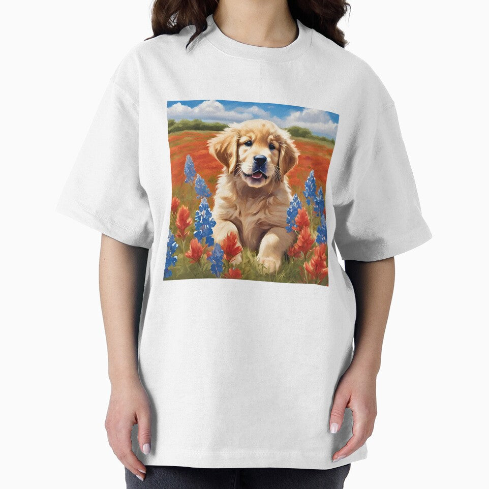 Texas Wildflower Golden Retriever Puppy by Fredster1966 T-Shirts, Hoodie, Sweatshirt | BlankRebels.com (Image 2)