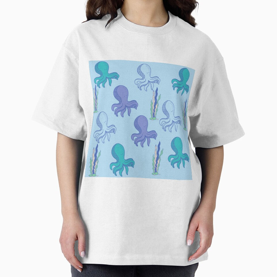 Ocean Bathmat Cute Blue Pattern by mimosadesigns T-Shirts, Hoodie, Sweatshirt | BlankRebels.com (Image 2)