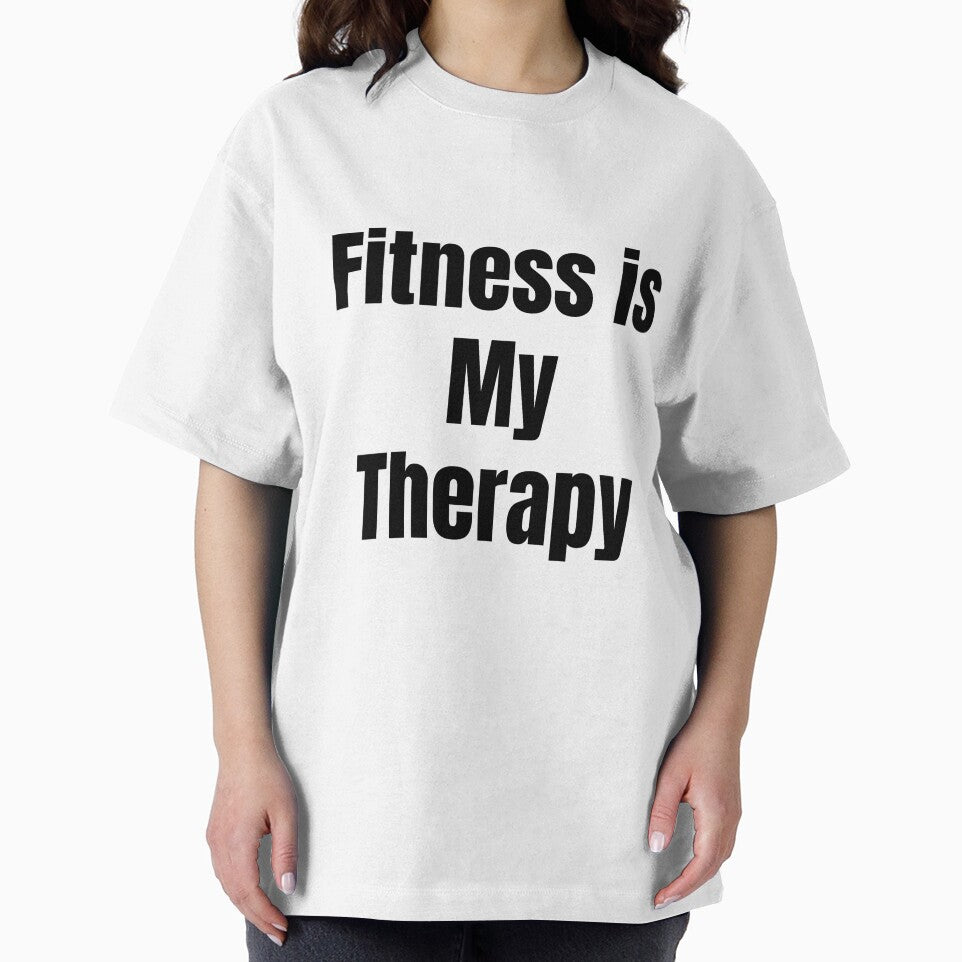 Fitness Is My Therapy T-Shirt | Gym Motivation Workout Quote Tee by FitAuraStudio