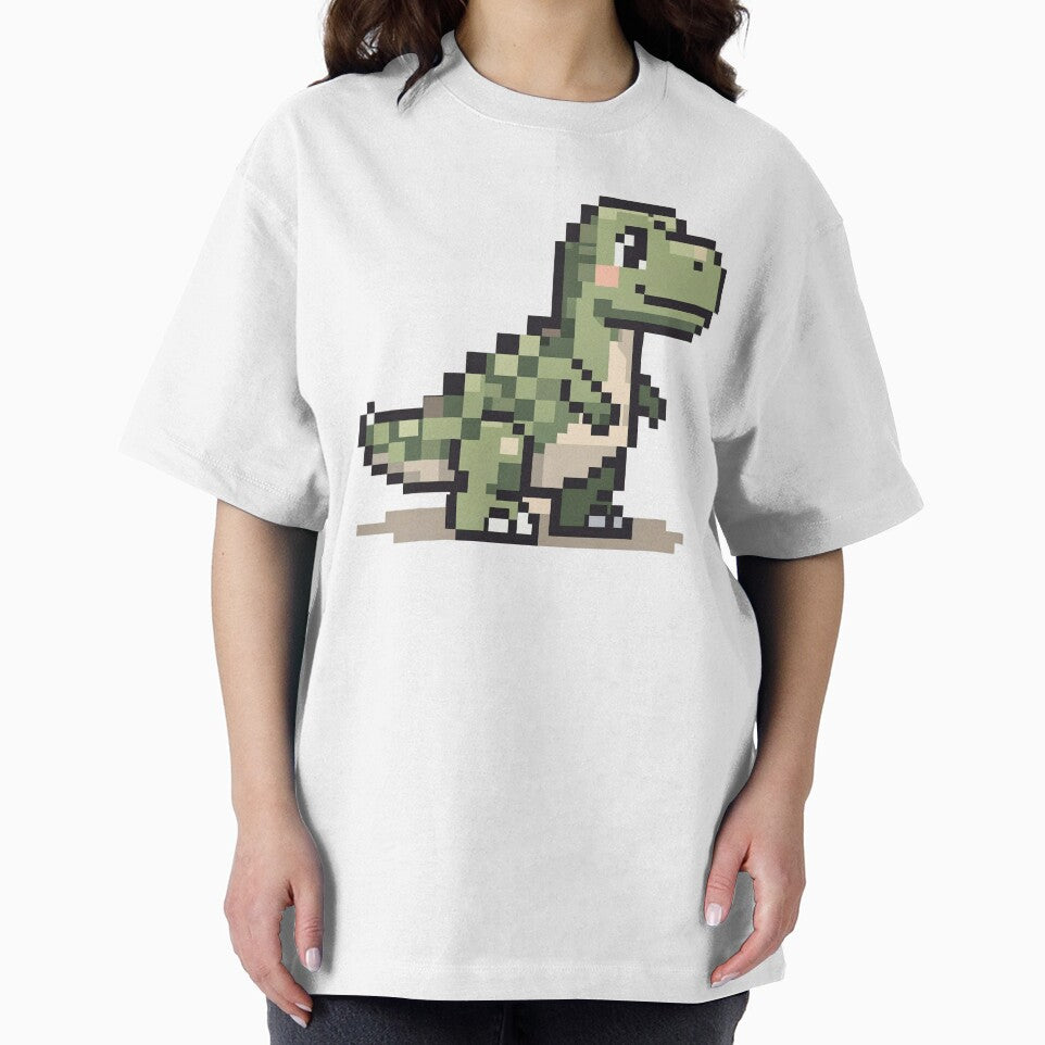 Cute Pixel Dinosaur – Retro 8-Bit Dino Pixel Art by onlin3boutiqu3 T-Shirts, Hoodie, Sweatshirt | BlankRebels.com (Image 2)
