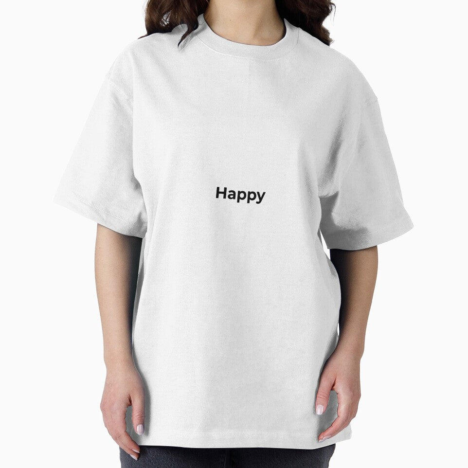 Happy – Minimal Text Design by abdulghaniart T-Shirts, Hoodie, Sweatshirt | BlankRebels.com (Image 2)