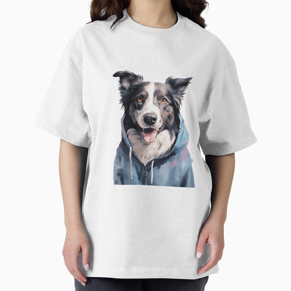 Border Collie In Hoodie T-Shirt by NicolasGlowArt Sweatshirt | BlankRebels.com (Image 2)