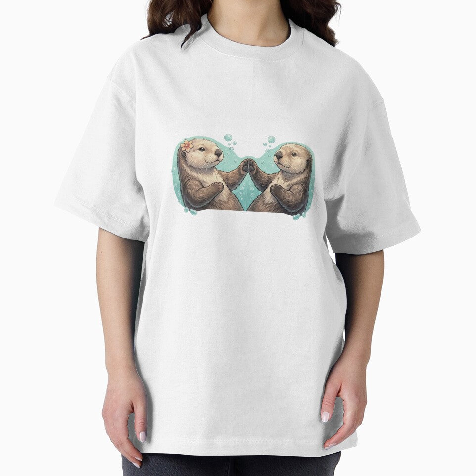 Partners In Time - Otter Holding Hands Matching by Petzzz T-Shirts, Hoodie, Sweatshirt | BlankRebels.com (Image 2)