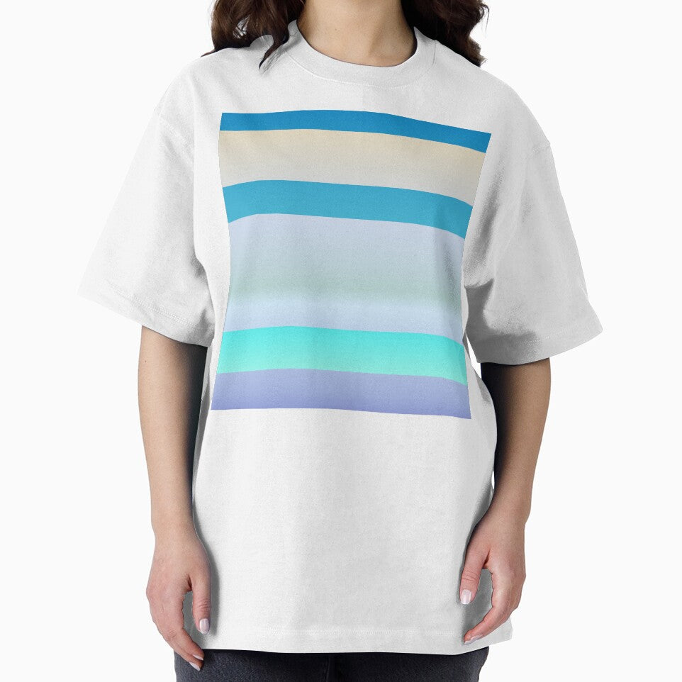 Minimalist blue horizontal striped | blue horizontal stripes by lausn T-Shirts, Hoodie, Sweatshirt (Image 2)