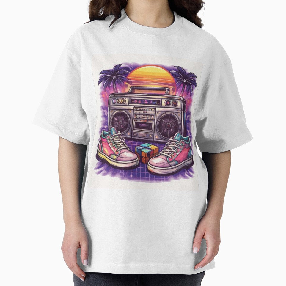 Retro 90s Boombox & Sneakers – Vintage Hip Hop Old School Music T-Shirts, Hoodie, Sweatshirt