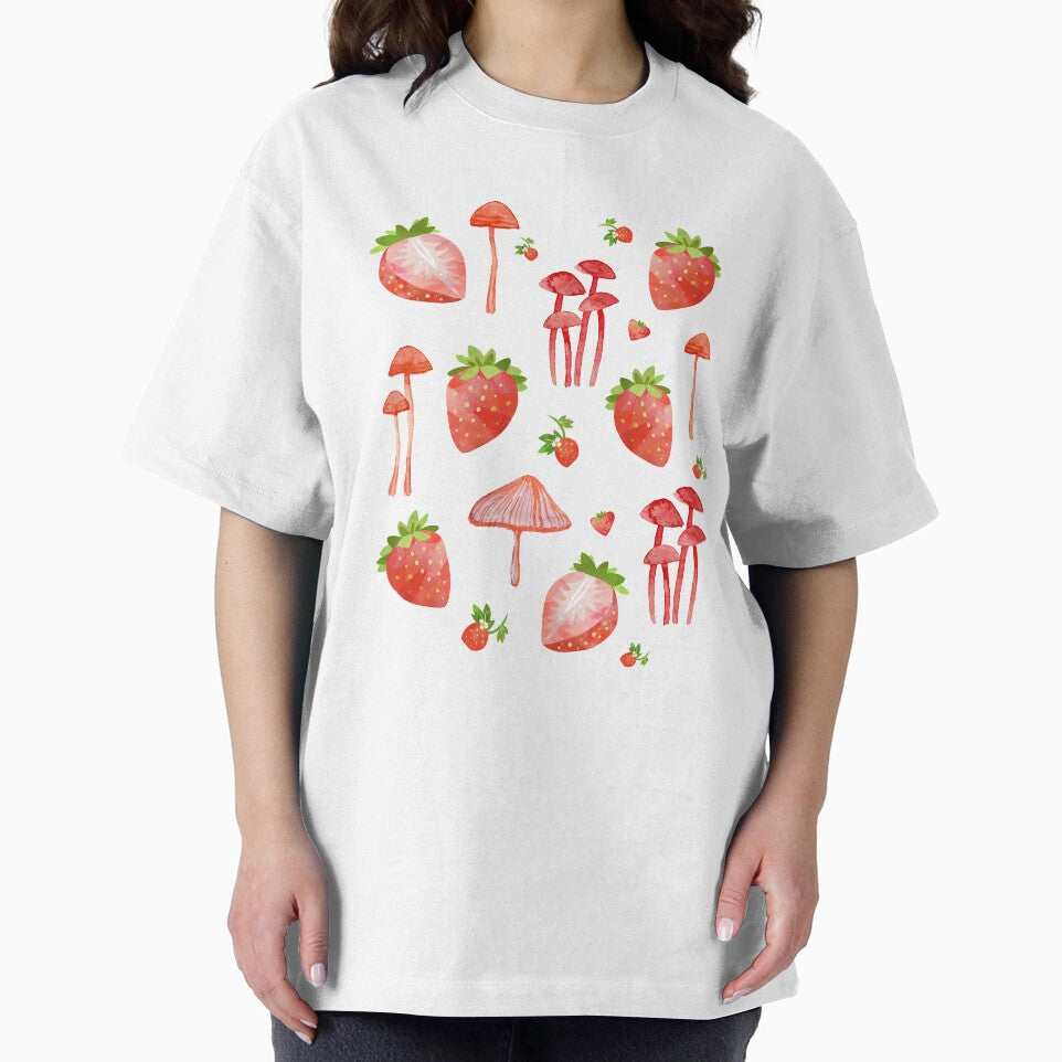 Cottagecore Mushrooms and Strawberry Funny E-girl Cute Mushroom Aesthetic by RainbowPandas T-Shirts, Hoodie,... (Image 2)